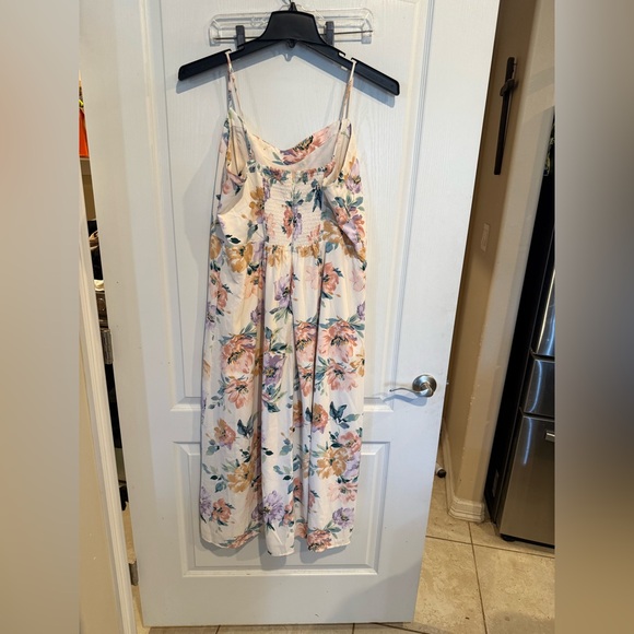 Abercrombie & Fitch women’s cream floral Camille Midi Dress sz XL - Picture 3 of 10